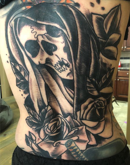 Jaisy Ayers (WOODLANDS TX) - skull and flowers